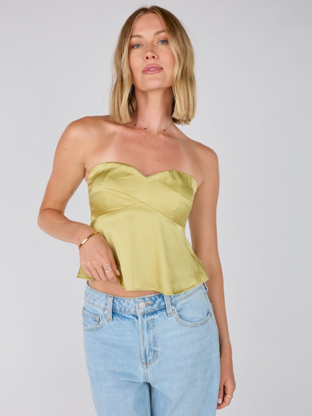 Vestique Green Strapless top